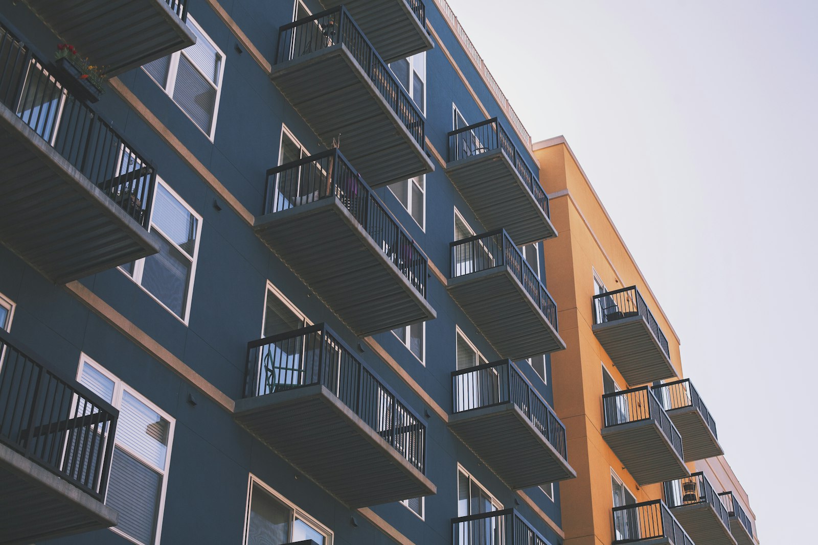 Balconies on the canalside elevation of The Ropeworks